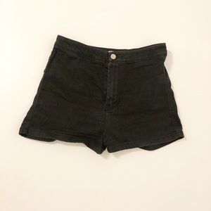 Black jean shorts high rise